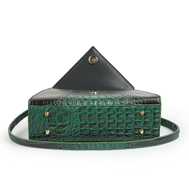 Vegan leather alligator grain handbag