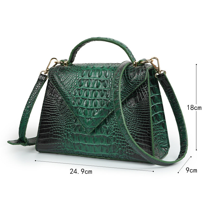 Vegan leather alligator grain handbag