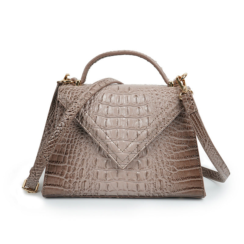 Vegan leather alligator grain handbag