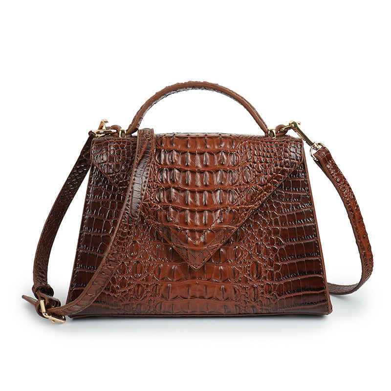 Vegan leather alligator grain handbag