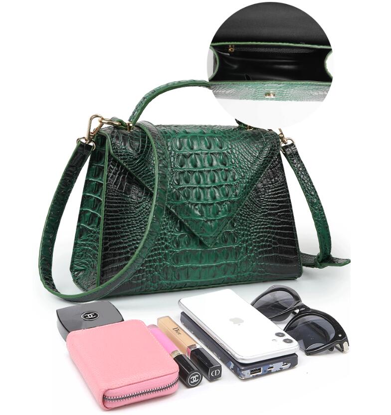 Vegan leather alligator grain handbag