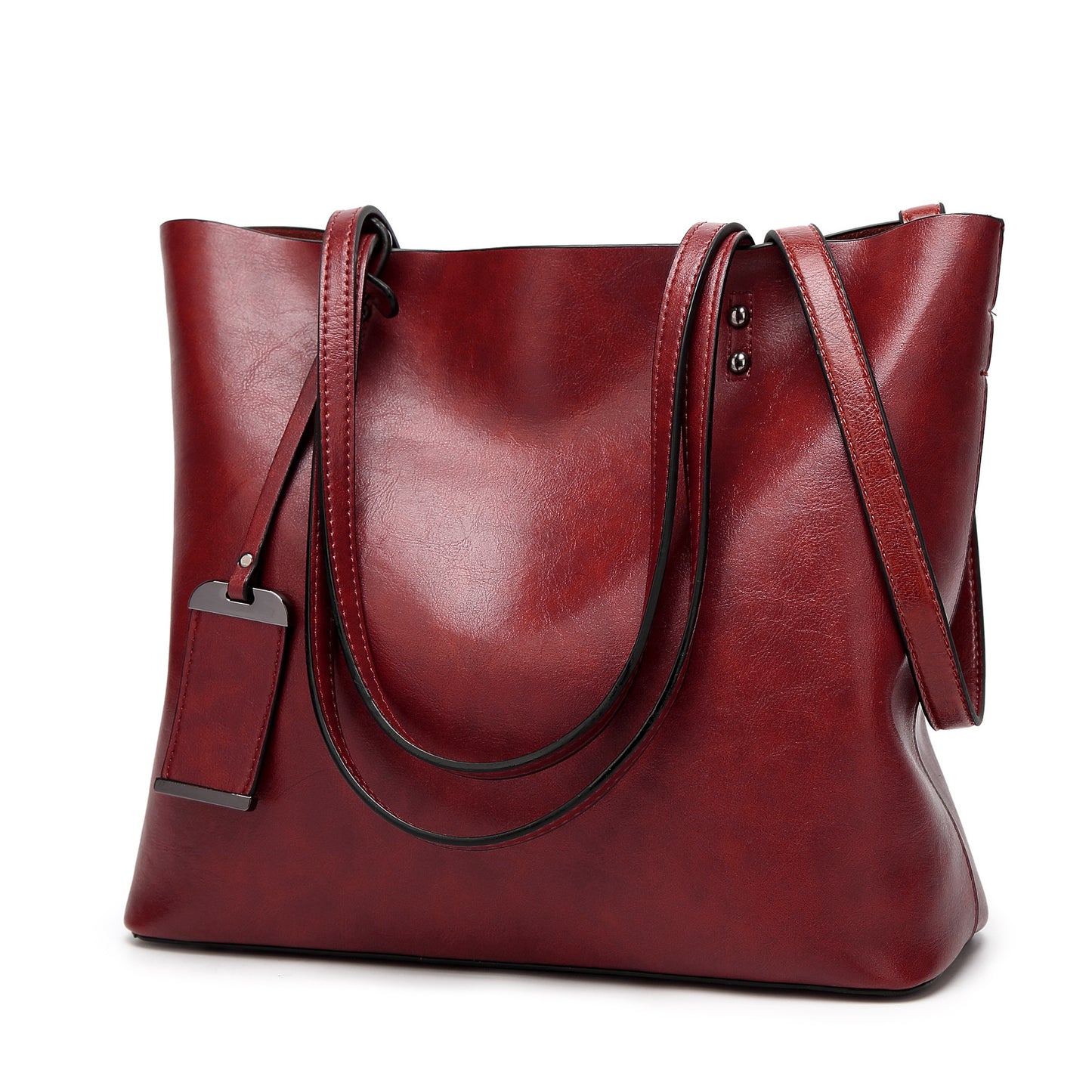 Vegan leather large tote bag