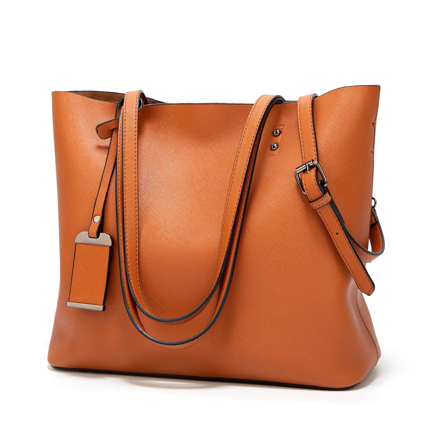 Vegan leather large tote bag