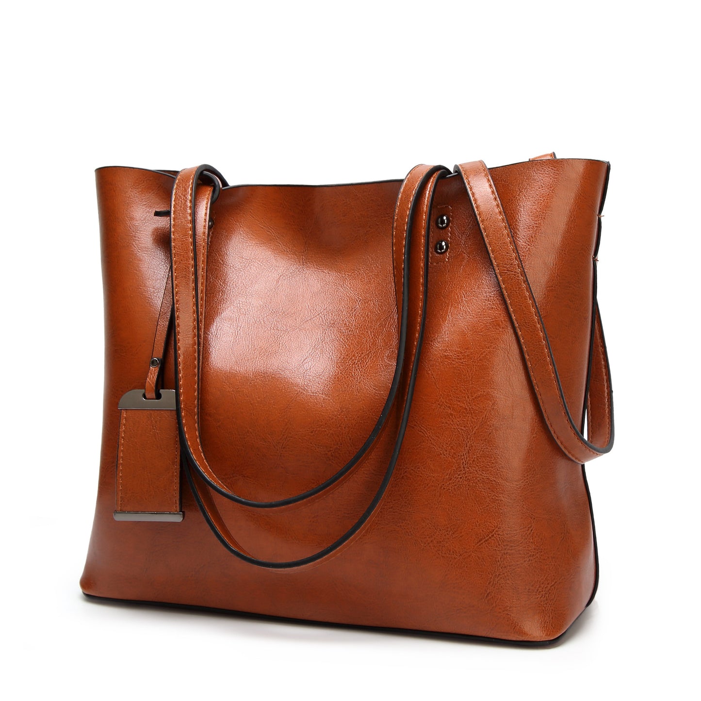 Vegan leather large tote bag