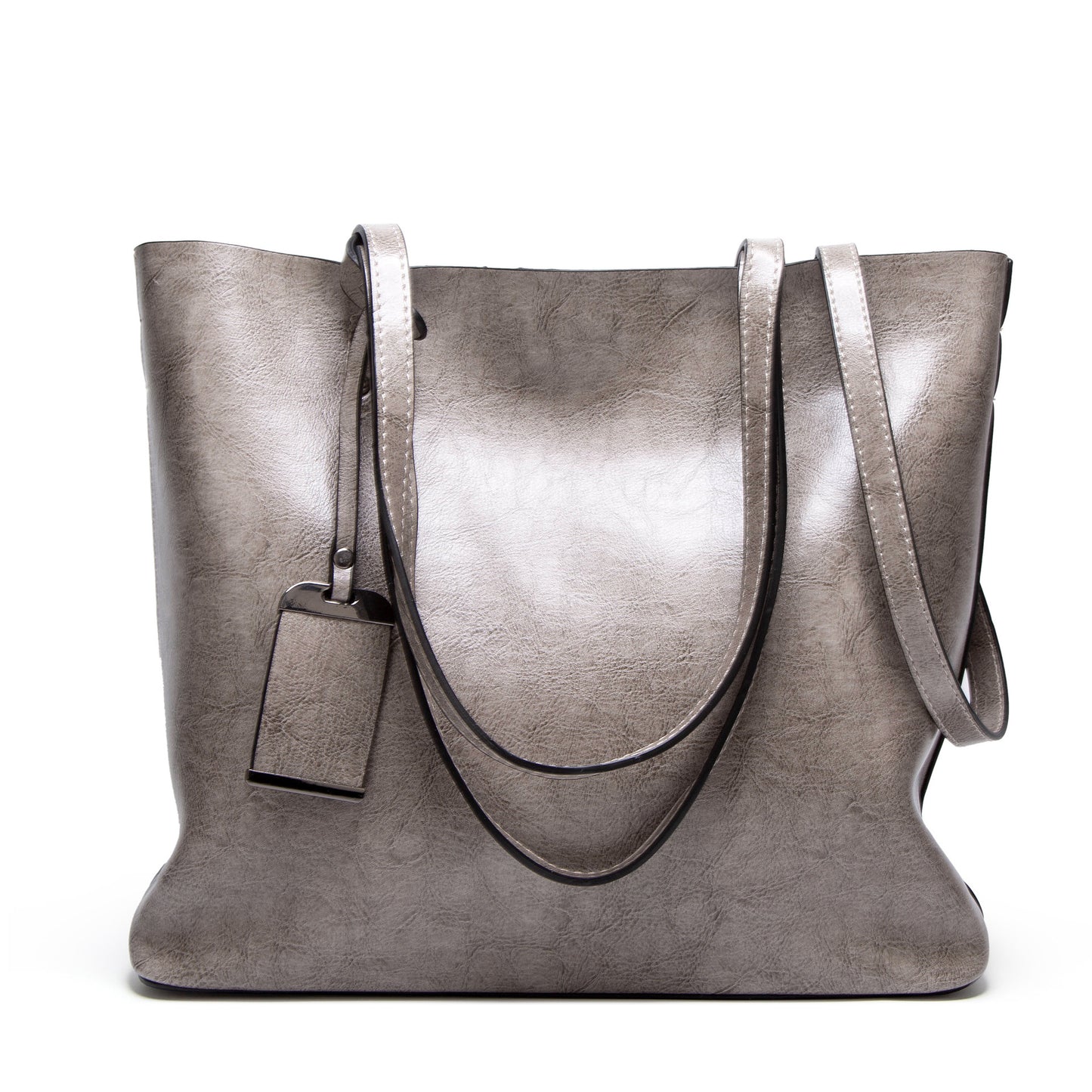 Vegan leather large tote bag