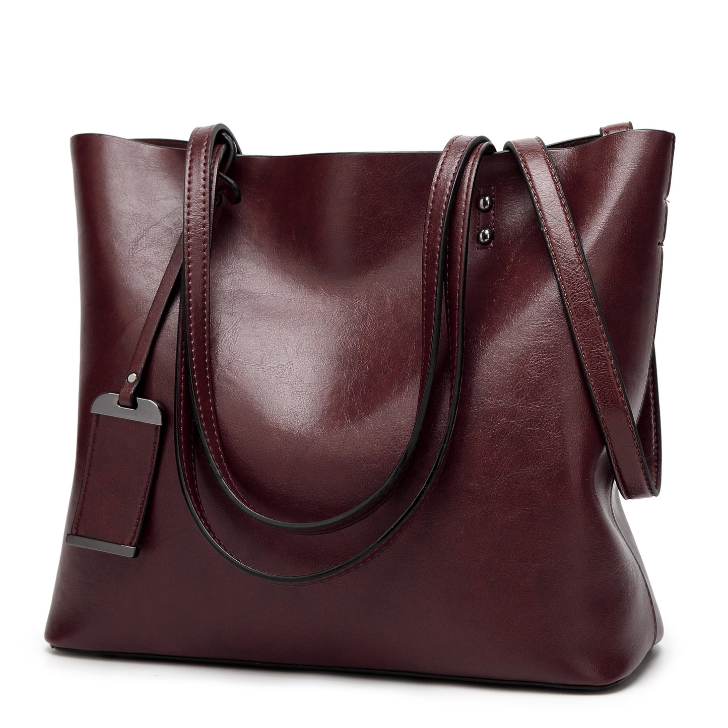 Vegan leather large tote bag