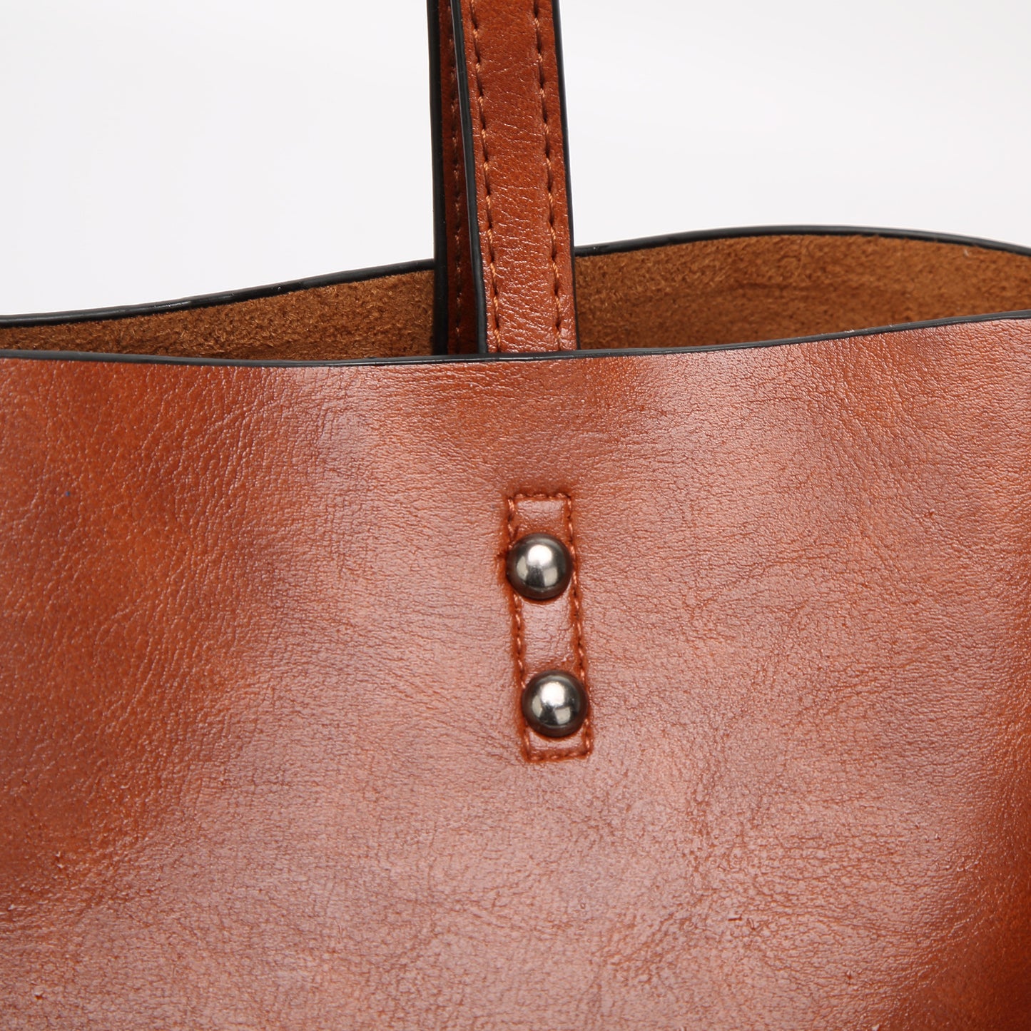 Vegan leather large tote bag