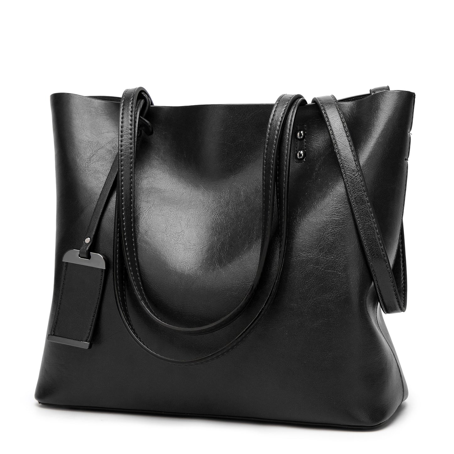 Vegan leather large tote bag