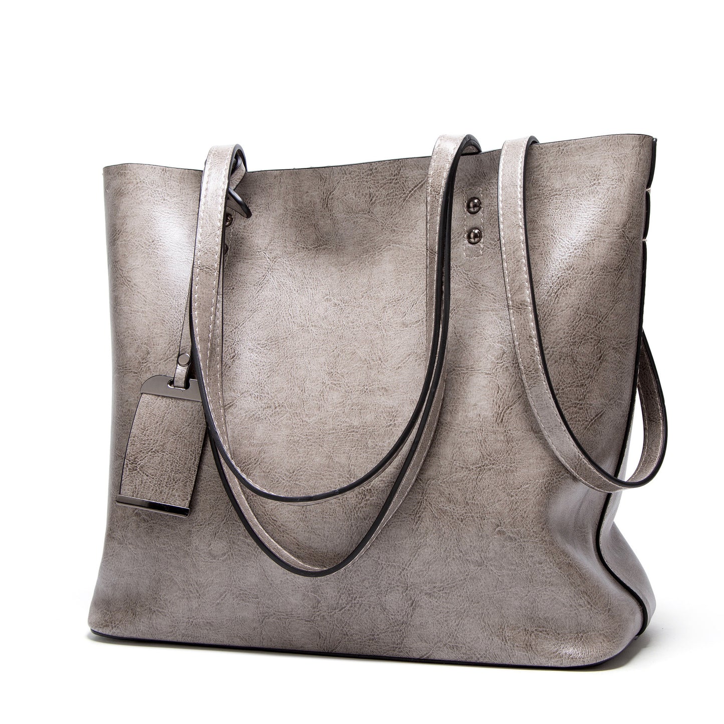 Vegan leather large tote bag