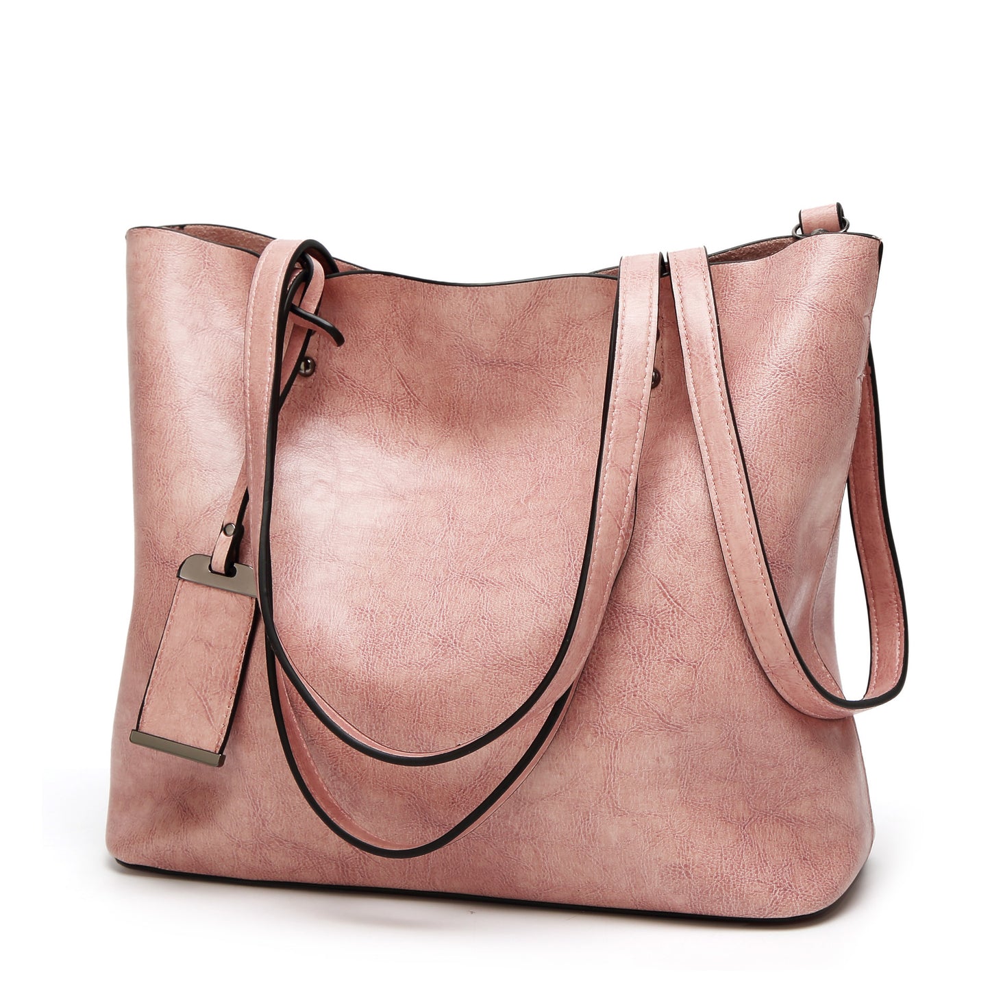 Vegan leather large tote bag