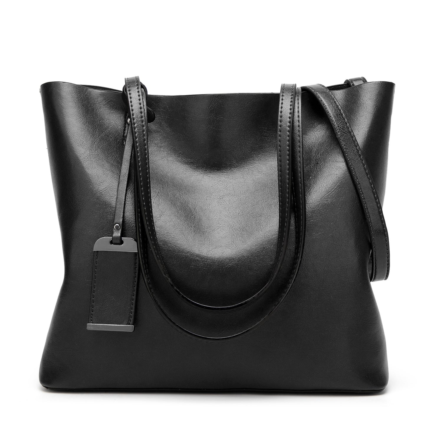 Vegan leather large tote bag