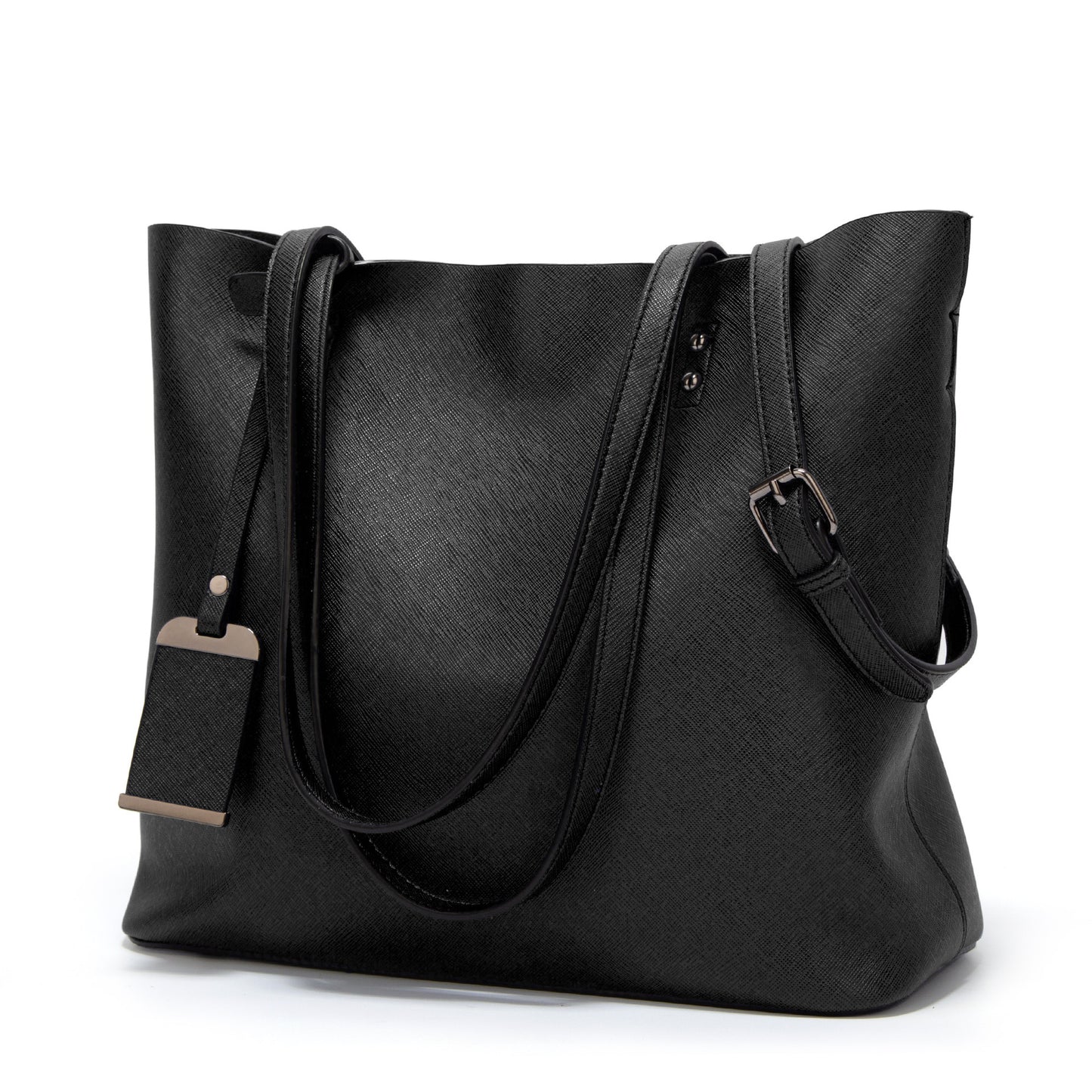 Vegan leather large tote bag