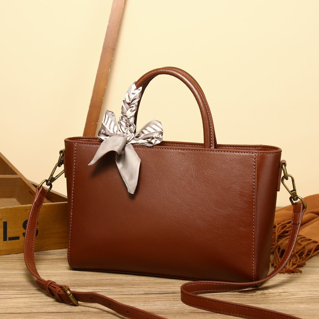 Women's genuine leather satchel