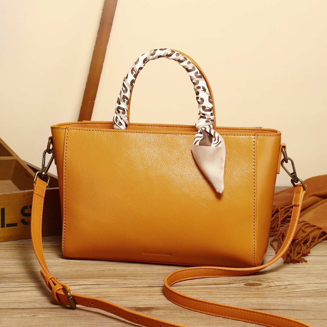 Women's genuine leather satchel