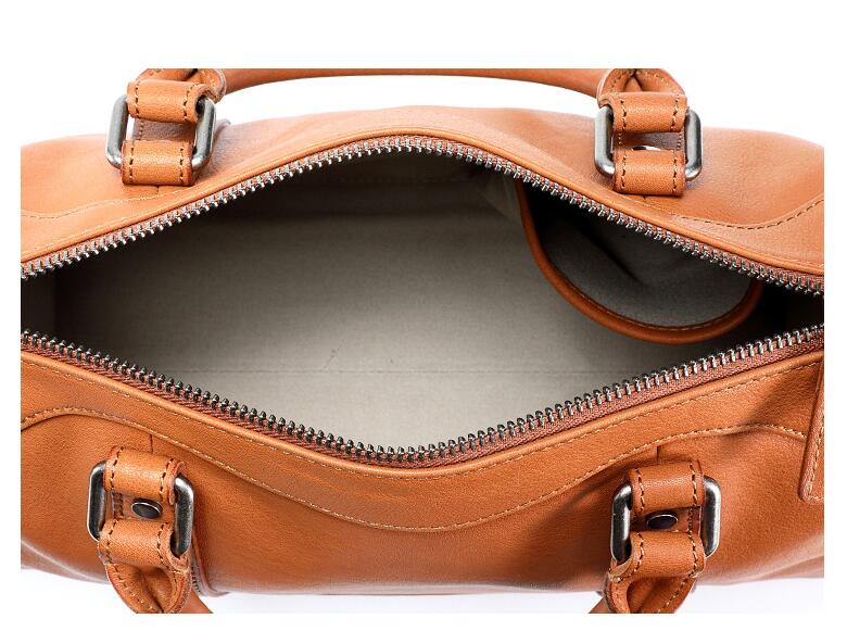 Genuine leather Boston bag