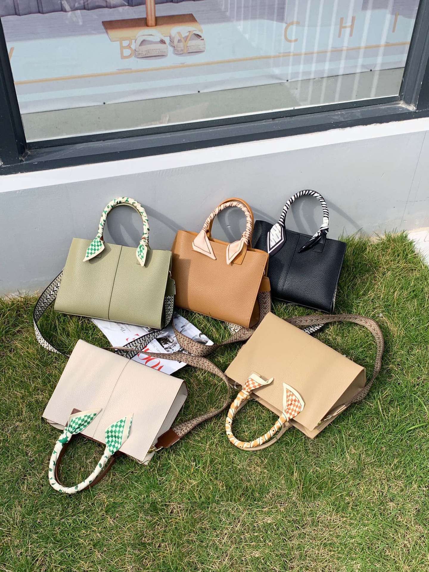 Pure color commuter tote bag - OEM